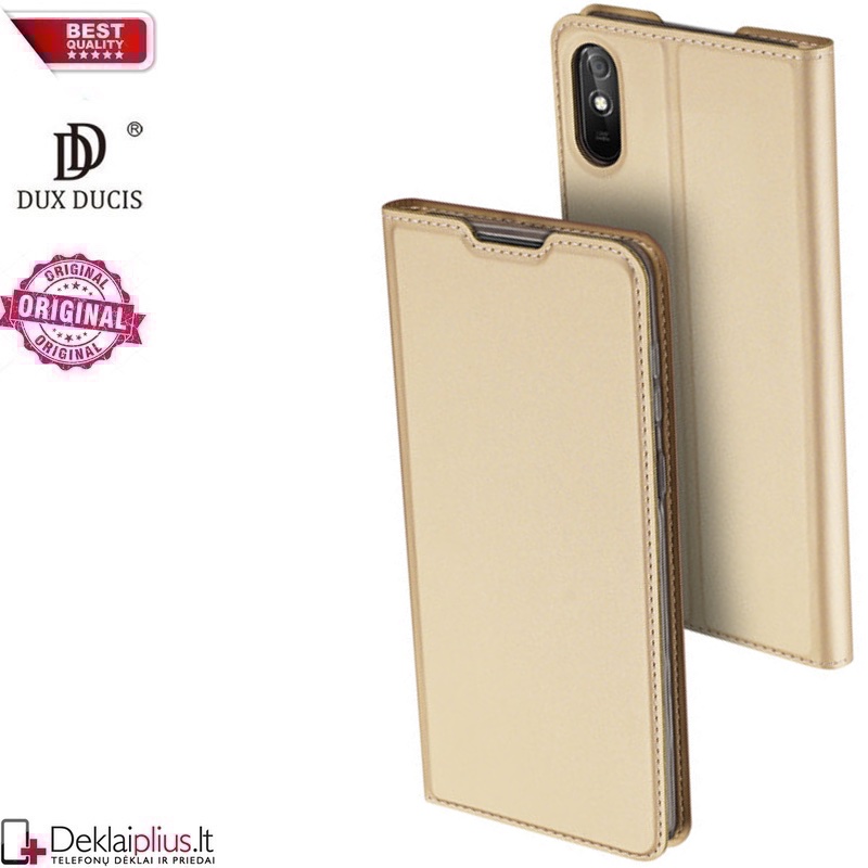 Dux Ducis dirbtinės odos atverčiamas dėklas - auksinės spalvos (Xiaomi Redmi 9A) Dux Ducis dirbtinės odos atverčiamas dėklas - auksinės spalvos (Xiaomi Redmi 9A)